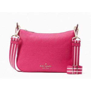 New Kate Spade Rosie Small Crossbody Pebbled Leather Festive Pink